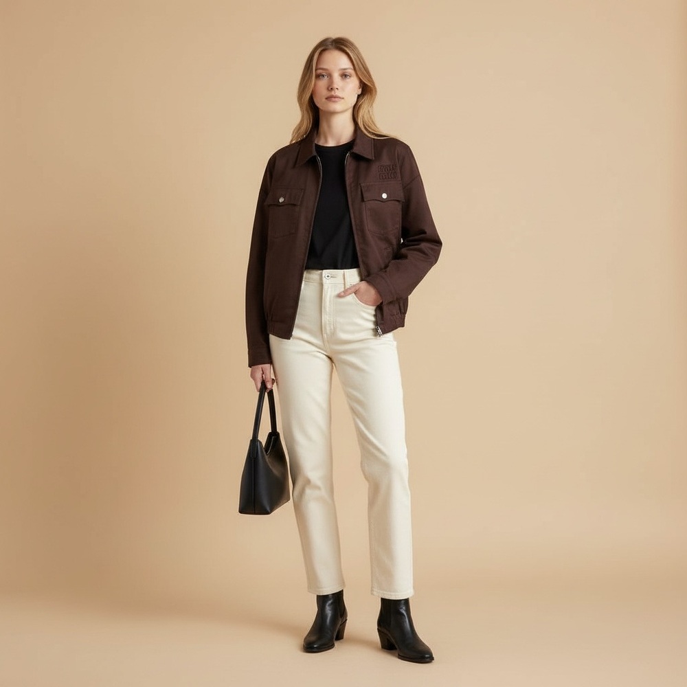 Miu Miu Washed Gabardine Blouson Jacket It36 - Picture 8 of 8